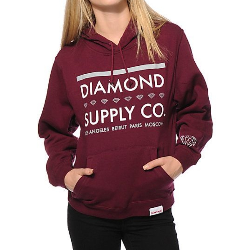 Diamond Supply Co. Maroon Hoodie Size Small